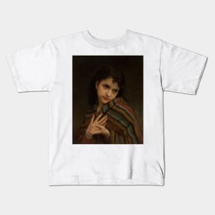 La Frileuse by William-Adolphe Bouguereau Kids T-Shirt